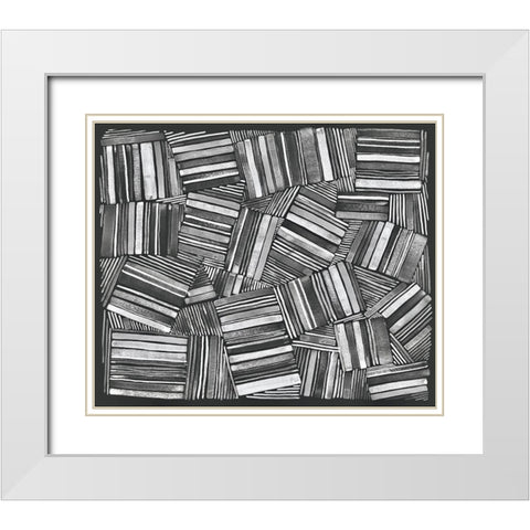 Quilted Pattern VI White Modern Wood Framed Art Print with Double Matting by Galapon, Nikki