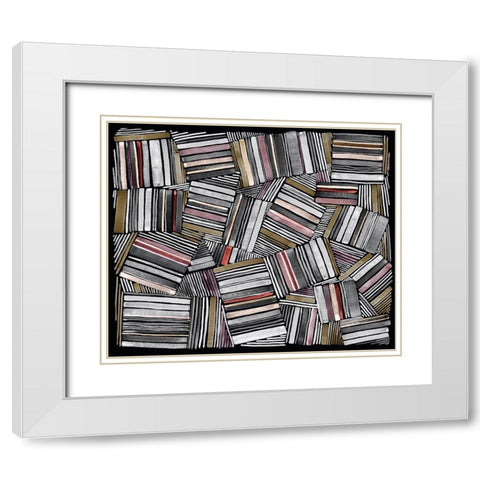 Quilted Pattern VII White Modern Wood Framed Art Print with Double Matting by Galapon, Nikki
