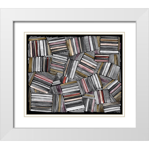Quilted Pattern VII White Modern Wood Framed Art Print with Double Matting by Galapon, Nikki