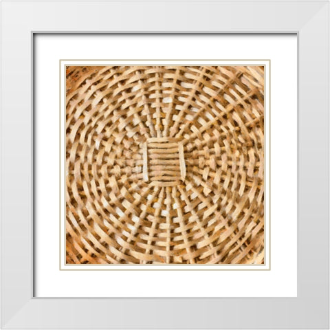 Basket Bottom I White Modern Wood Framed Art Print with Double Matting by Saunders, Alonzo