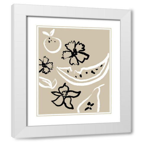 Summer Bounty I White Modern Wood Framed Art Print with Double Matting by Sizemore, Natalie