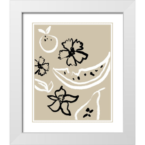 Summer Bounty I White Modern Wood Framed Art Print with Double Matting by Sizemore, Natalie