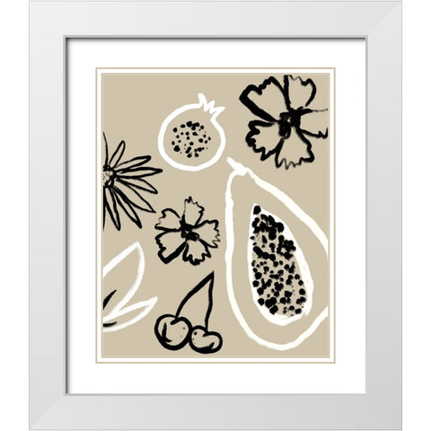 Summer Bounty II White Modern Wood Framed Art Print with Double Matting by Sizemore, Natalie
