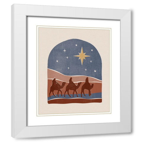 Boho Nativity II White Modern Wood Framed Art Print with Double Matting by Barnes, Victoria