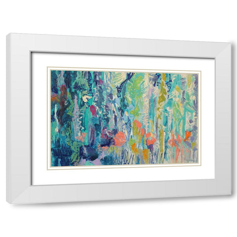 Downpour Butterflies White Modern Wood Framed Art Print with Double Matting by Fagan, Dorothy