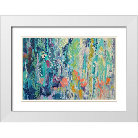 Downpour Butterflies White Modern Wood Framed Art Print with Double Matting by Fagan, Dorothy