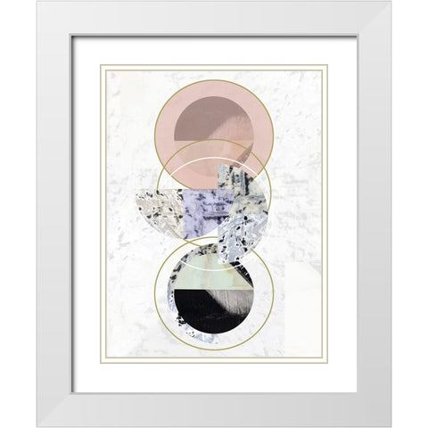 Inner Circles I White Modern Wood Framed Art Print with Double Matting by Cartissi