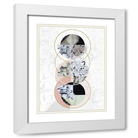 Inner Circles II White Modern Wood Framed Art Print with Double Matting by Cartissi