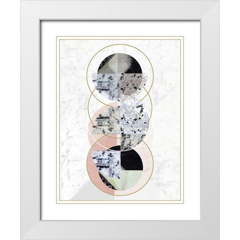 Inner Circles II White Modern Wood Framed Art Print with Double Matting by Cartissi