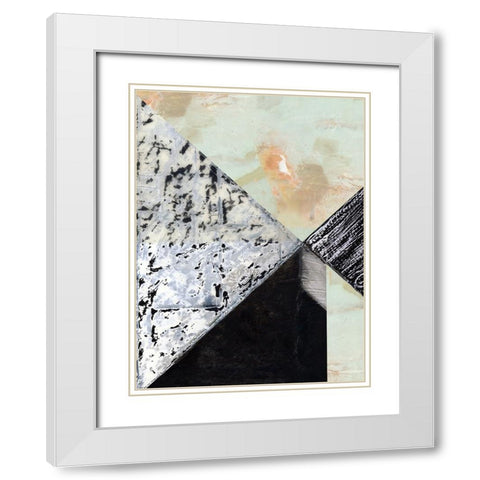 Tiles And Texture Abstract Angles I White Modern Wood Framed Art Print with Double Matting by Cartissi