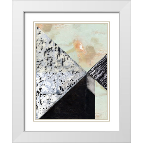 Tiles And Texture Abstract Angles I White Modern Wood Framed Art Print with Double Matting by Cartissi