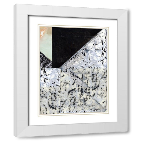 Tiles And Texture Abstract Angles II White Modern Wood Framed Art Print with Double Matting by Cartissi