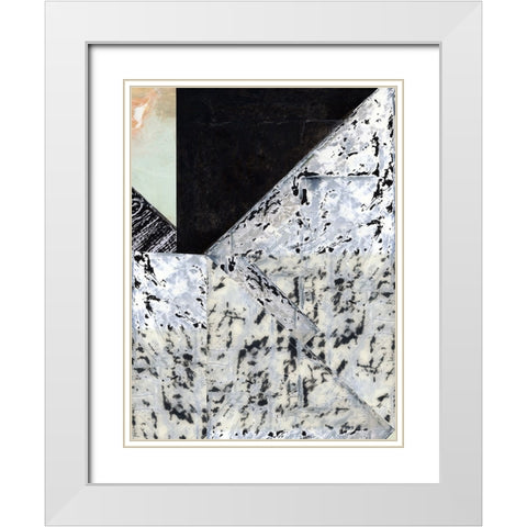 Tiles And Texture Abstract Angles II White Modern Wood Framed Art Print with Double Matting by Cartissi