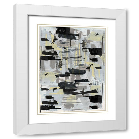 Tiles And Texture Abstract Angles III White Modern Wood Framed Art Print with Double Matting by Cartissi