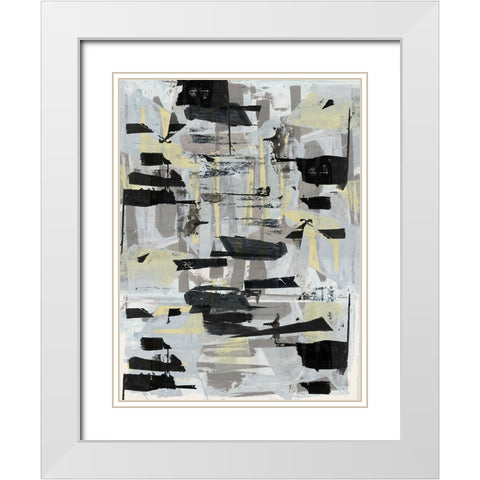 Tiles And Texture Abstract Angles III White Modern Wood Framed Art Print with Double Matting by Cartissi