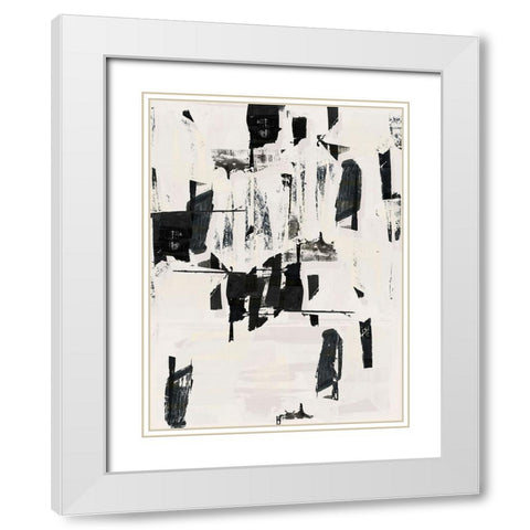 Tiles And Texture Abstract Angles V White Modern Wood Framed Art Print with Double Matting by Cartissi