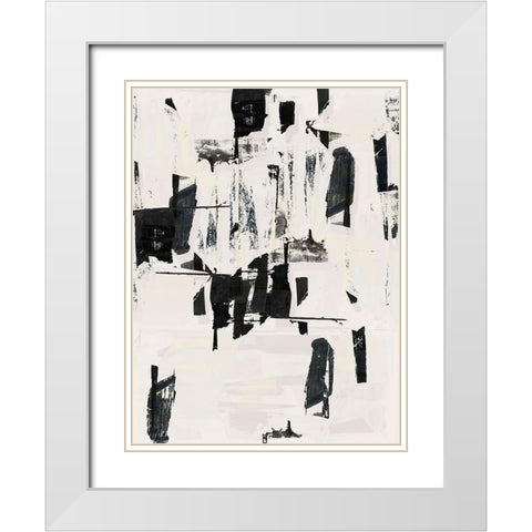 Tiles And Texture Abstract Angles V White Modern Wood Framed Art Print with Double Matting by Cartissi