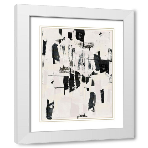Tiles And Texture Abstract Angles VI White Modern Wood Framed Art Print with Double Matting by Cartissi
