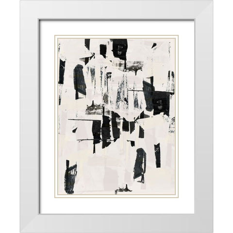 Tiles And Texture Abstract Angles VI White Modern Wood Framed Art Print with Double Matting by Cartissi