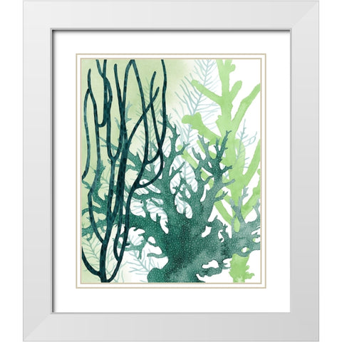 Textured Coral II White Modern Wood Framed Art Print with Double Matting by Popp, Grace