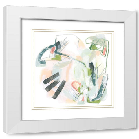 String Map I White Modern Wood Framed Art Print with Double Matting by Vess, June Erica