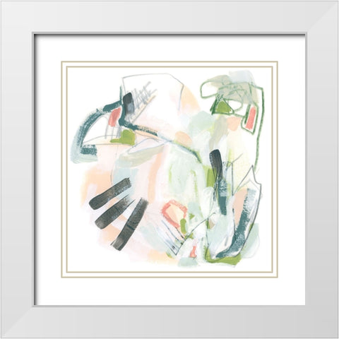 String Map I White Modern Wood Framed Art Print with Double Matting by Vess, June Erica