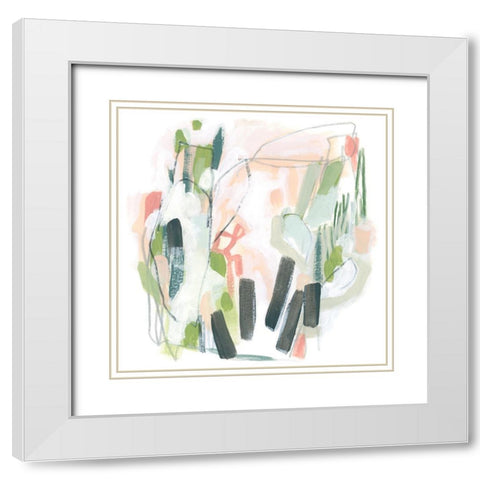 String Map II White Modern Wood Framed Art Print with Double Matting by Vess, June Erica