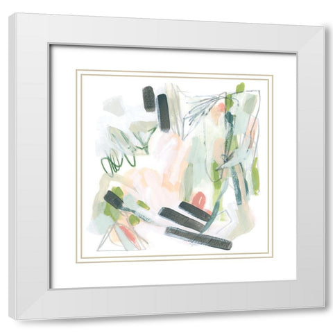 String Map III White Modern Wood Framed Art Print with Double Matting by Vess, June Erica