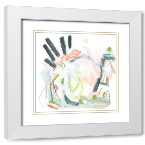 String Map IV White Modern Wood Framed Art Print with Double Matting by Vess, June Erica