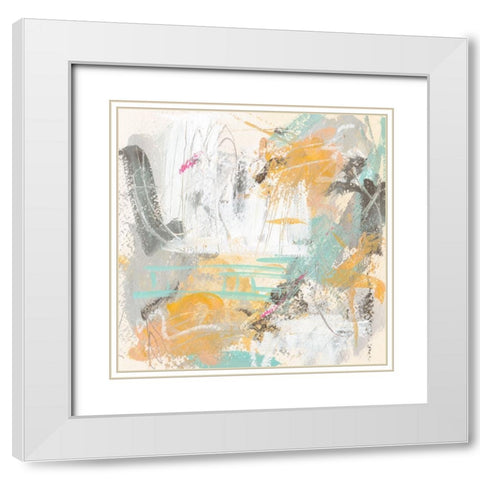 Orange Sunlight II White Modern Wood Framed Art Print with Double Matting by Wang, Melissa