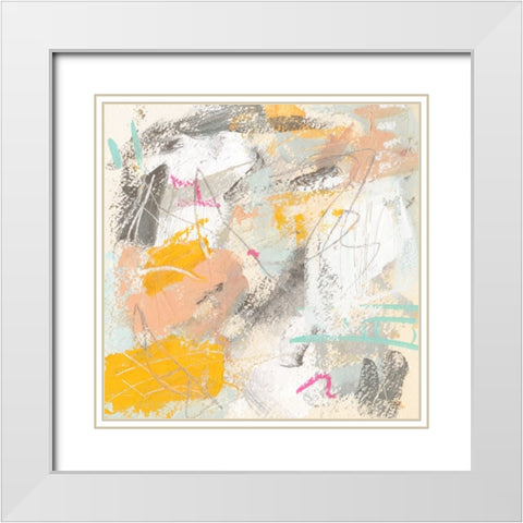 Orange Sunlight III White Modern Wood Framed Art Print with Double Matting by Wang, Melissa