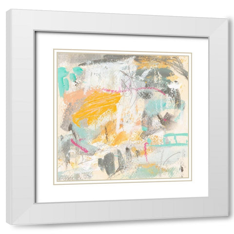 Orange Sunlight V White Modern Wood Framed Art Print with Double Matting by Wang, Melissa