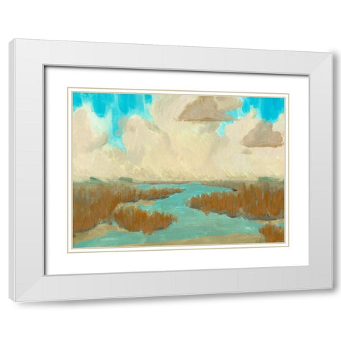 Fripp Island Water I White Modern Wood Framed Art Print with Double Matting by Green, Jacob