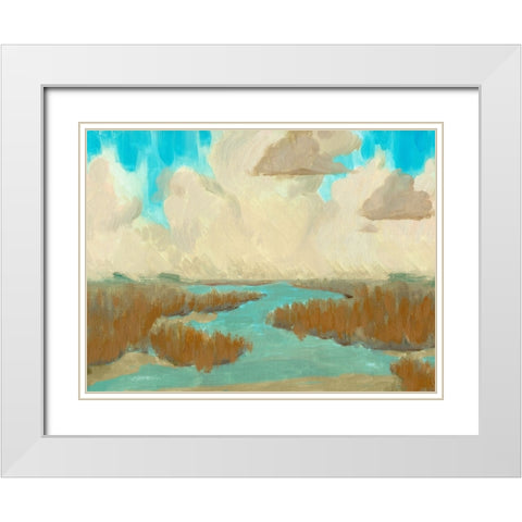 Fripp Island Water I White Modern Wood Framed Art Print with Double Matting by Green, Jacob