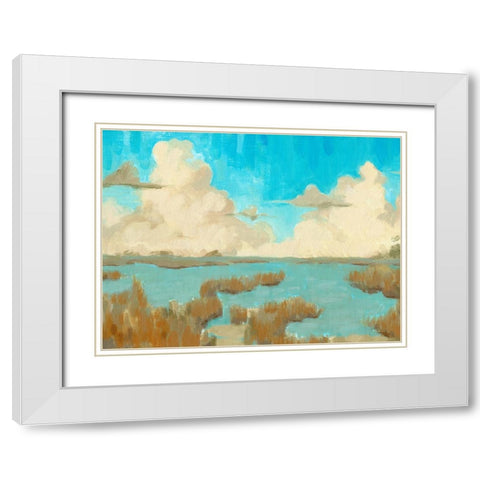 Fripp Island Water II White Modern Wood Framed Art Print with Double Matting by Green, Jacob