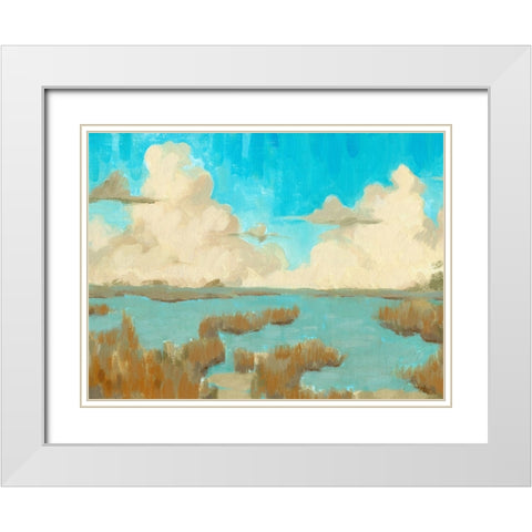 Fripp Island Water II White Modern Wood Framed Art Print with Double Matting by Green, Jacob