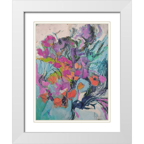 Flourish White Modern Wood Framed Art Print with Double Matting by Fagan, Dorothy