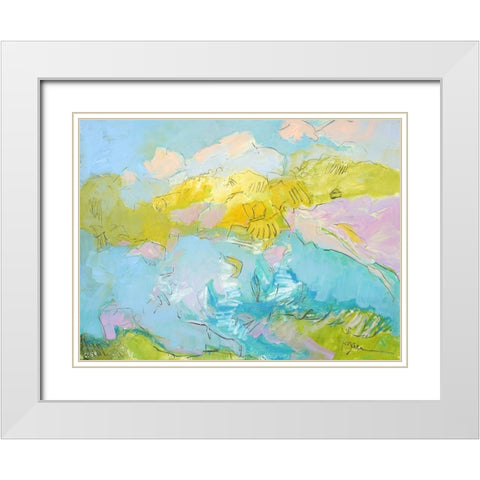Learning to Fly White Modern Wood Framed Art Print with Double Matting by Fagan, Dorothy