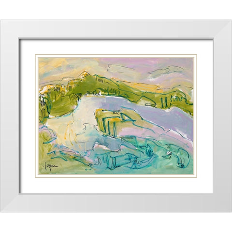 Treasured Island White Modern Wood Framed Art Print with Double Matting by Fagan, Dorothy