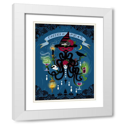 Spooky Cephalopod Chandeliers I White Modern Wood Framed Art Print with Double Matting by Marr, Laura