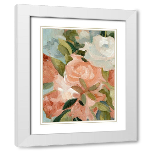 Bouquet Scatter III White Modern Wood Framed Art Print with Double Matting by Caroline, Emma