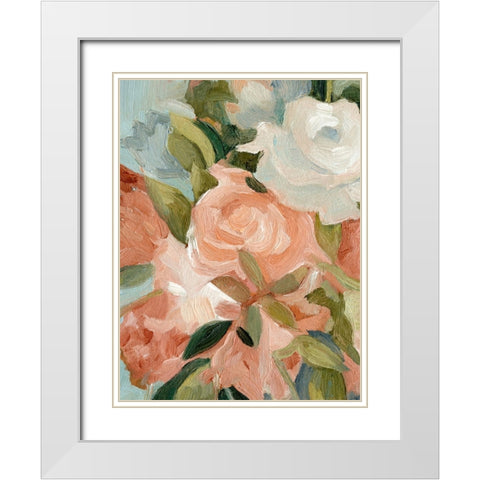 Bouquet Scatter III White Modern Wood Framed Art Print with Double Matting by Caroline, Emma