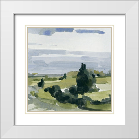 Dark Quiet Valley II White Modern Wood Framed Art Print with Double Matting by Caroline, Emma