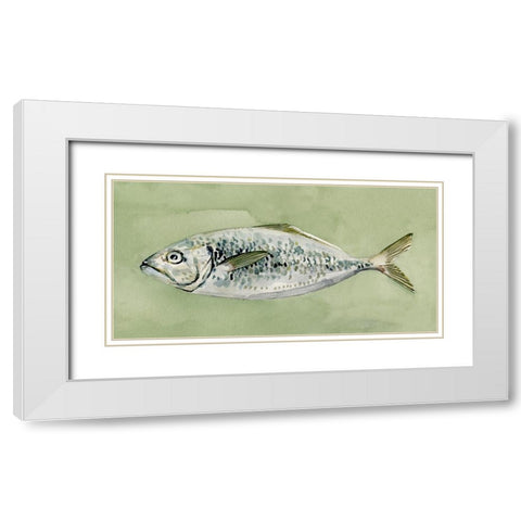 Green Sea Swimmer II White Modern Wood Framed Art Print with Double Matting by Caroline, Emma