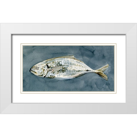 Deep Sea Swimmer I White Modern Wood Framed Art Print with Double Matting by Caroline, Emma