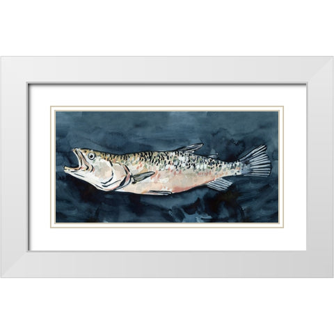 Hungry Fish I White Modern Wood Framed Art Print with Double Matting by Caroline, Emma