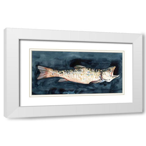 Hungry Fish II White Modern Wood Framed Art Print with Double Matting by Caroline, Emma