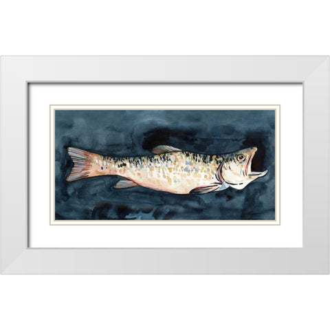 Hungry Fish II White Modern Wood Framed Art Print with Double Matting by Caroline, Emma