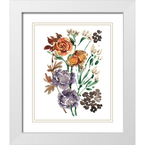 Garden Bouquets I White Modern Wood Framed Art Print with Double Matting by Zwara, Ania