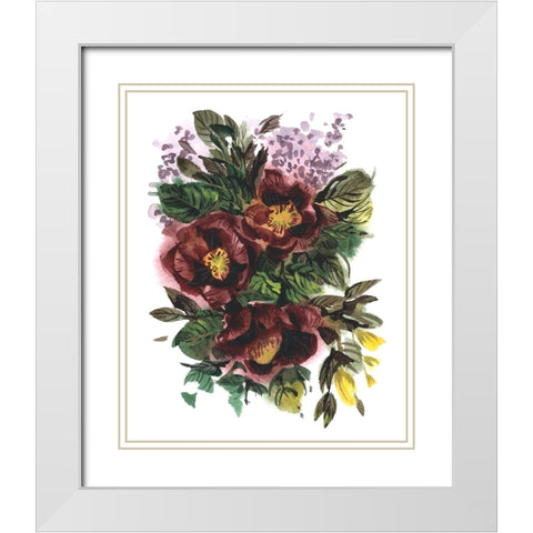 Garden Bouquets II White Modern Wood Framed Art Print with Double Matting by Zwara, Ania